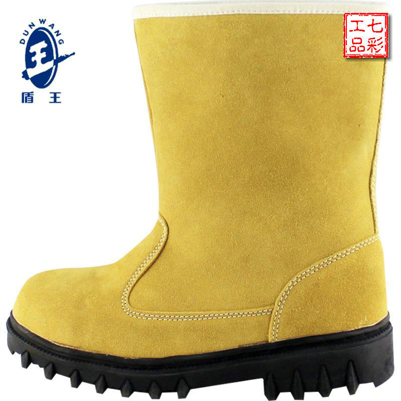 盾王 冬季加绒棉高帮劳保鞋钢包头棉靴防砸工地靴高筒套鞋