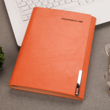 8.5寸疯马皮商务活页本带五金高档可加logo仿真皮软皮活页笔记本