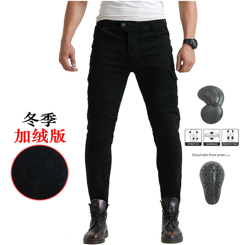 Volero casual ejército verde guardapolvos motocicleta jeans hombres Invierno Polar-forrado motocicleta caliente