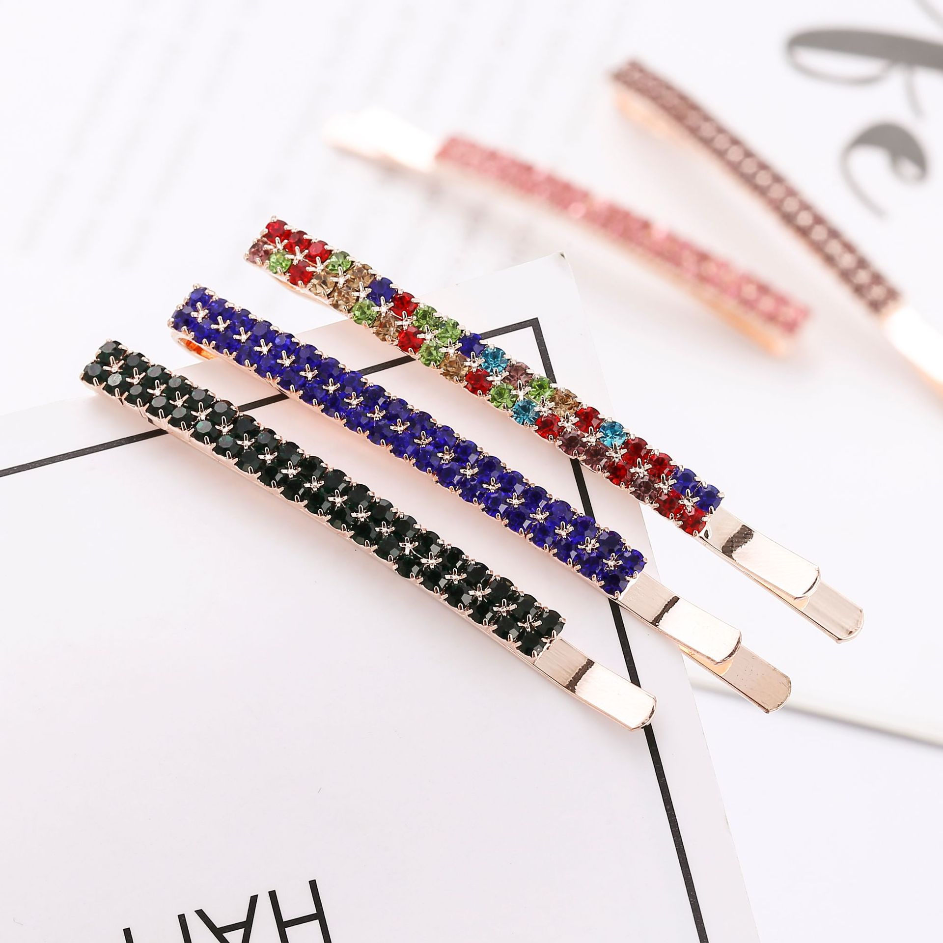 Fashion Solid Color Rhinestone Plating Inlay Hair Clip 1 Piece display picture 2
