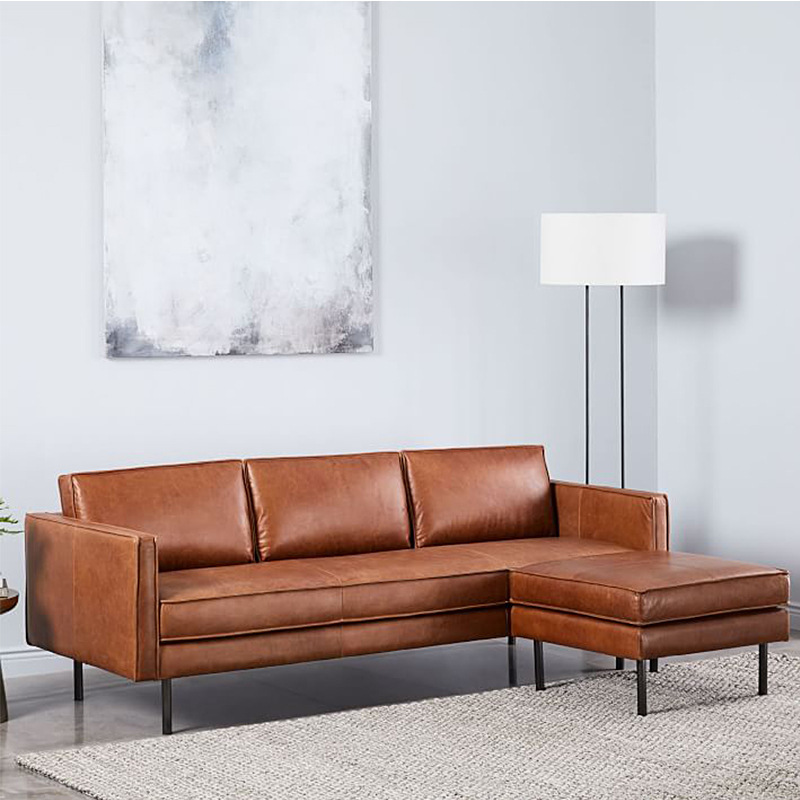 Yihaixuan nórdico sofá de cuero genuino simple moda tres pares solo salón mediano y pequeño apartamento muebles de oficina sofá