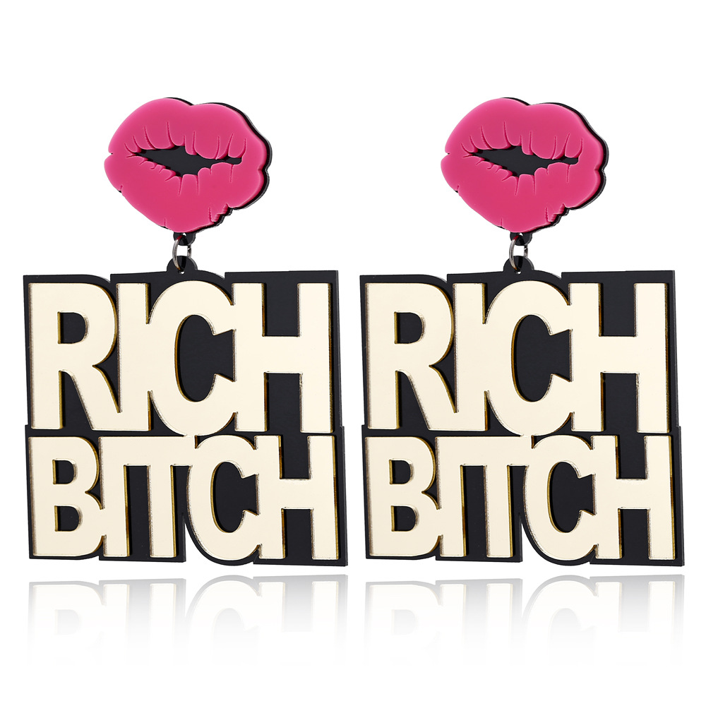 Fashion Hot Exaggerated Red Lips Earrings Hip-hop Catwalk Punk Earrings Pendant Accessories Wholesale Nihaojewelry display picture 6