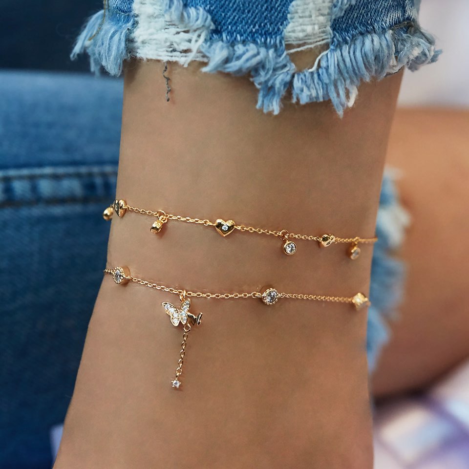 Fashion Butterfly Love Multilayer Anklet display picture 1