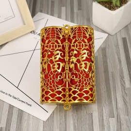 厂家直销婚庆春节工艺挂件创意镀金鞭炮礼炮金色喜庆饰品礼品礼盒