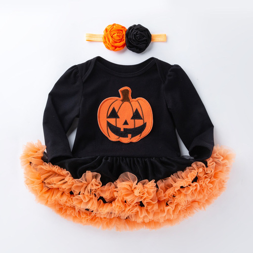 Baby onesie Halloween baby dress autumn winter long-sleeved Hairy dress 02 years old girl Halloween party dress