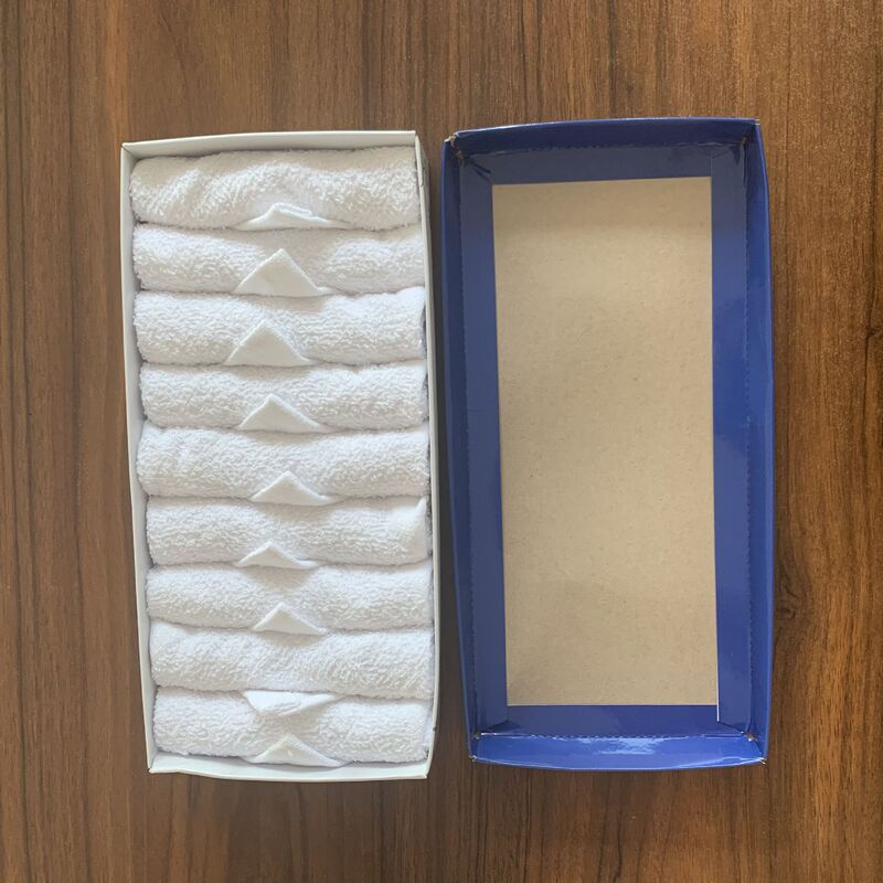 Factory supply aviation roll tray towel plastic disposable aviation towel flavored paper box hot towel