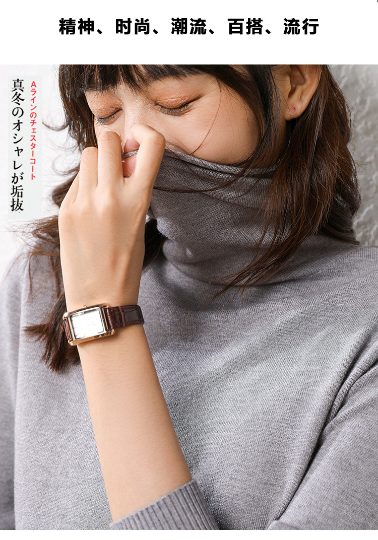 秋冬跨境 2020新款韩版堆堆领套头针织衫内搭打底衫ins潮女式毛衣 pic 23
