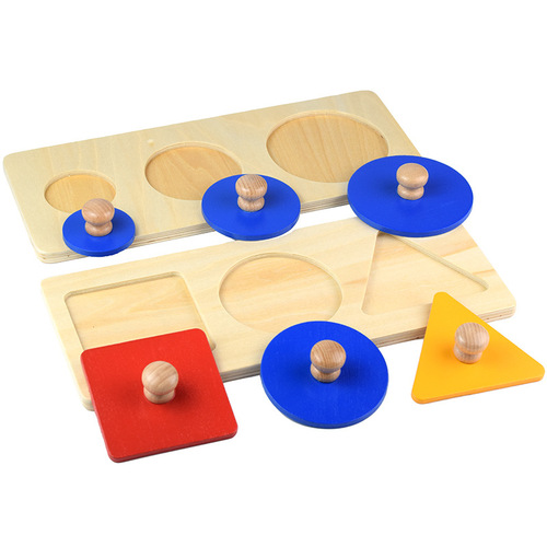 Montessori early childhood education aids puzzle Montessori geometric figure panel wooden shape hand scratching board toy 0.26