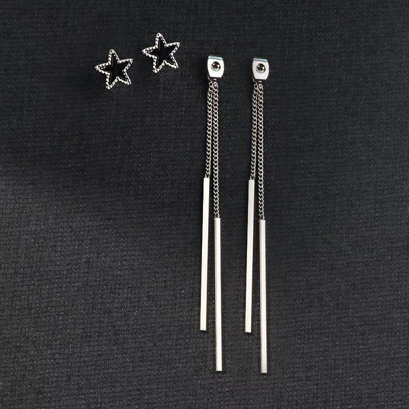 Fashionable long earrings with tassels