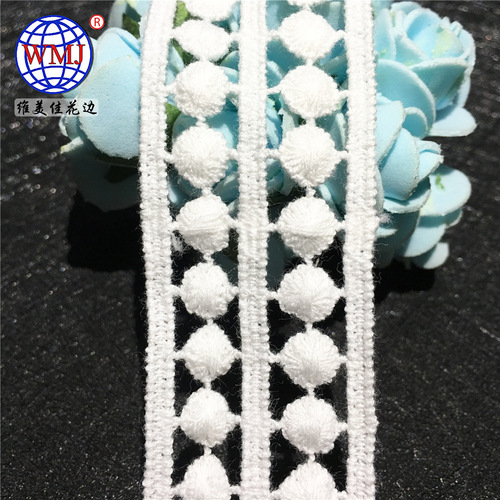 1cm water-soluble beanie pure cotton thread lace geometric embroidery lace barcode high quality women's hollow lace
