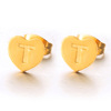 Trend universal golden earrings with letters, European style, English, wholesale