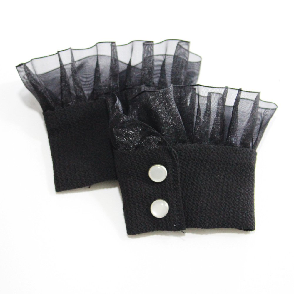 2019新 女毛衣搭配雪紗花邊荷葉邊假袖子 假袖口 歐美亞馬遜