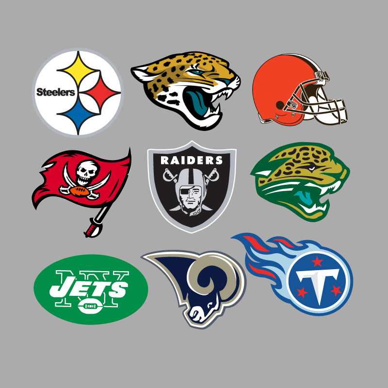 32 NFL Teams Logo Decal Vinyl Stickers for Truck/Skateboard/Luggage