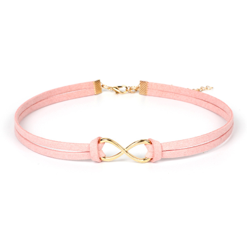 7g Weight Necklace Classification Women'S Gender Royal Blue, Lake Blue, Grey, Beige, Green, Wine Red, Yellow, Black Color New Hot-saling 8 Word Infinite Korean Velvet Rope Short Choker 3