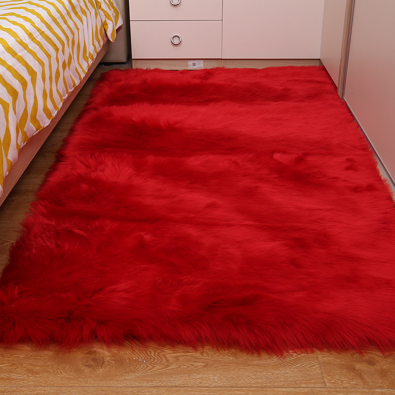 【长毛绒地毯】客厅家用卧室床边毛毯子橱窗白色仿羊毛飘窗地垫