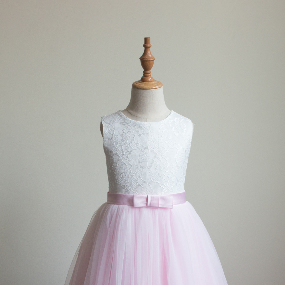 Ärmelloses Spitzenkleid für Mädchen, bauschiges Prinzessinnenkleid für Geburtstag, Hochzeit, Kinderbekleidung 3-7 Jahre 【Vorbestellung | Versand in 15 Tagen】_voghion.com