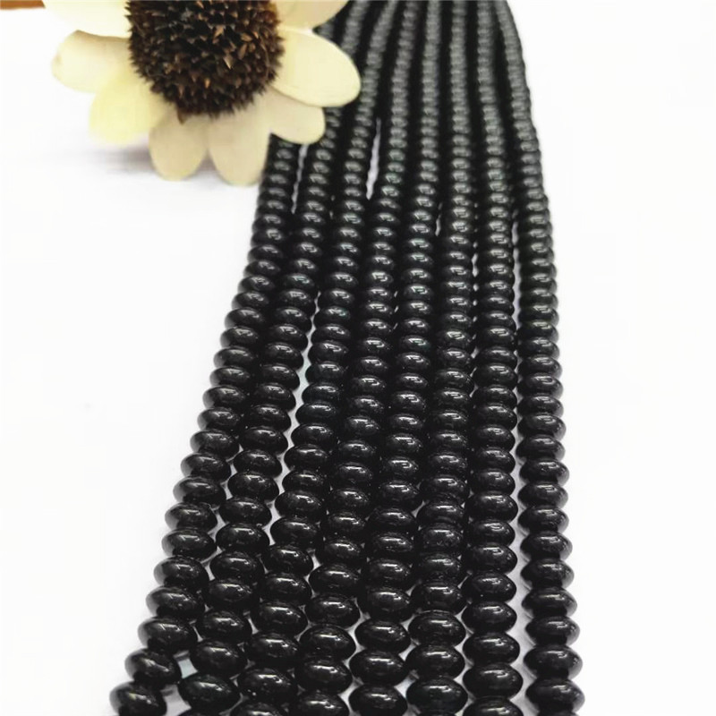 Wholesale of 3*6-4*8MM black crystal glass loose bead spacers, bead jewelry for abacus discs, direct sales from the manufacturer detail image 1