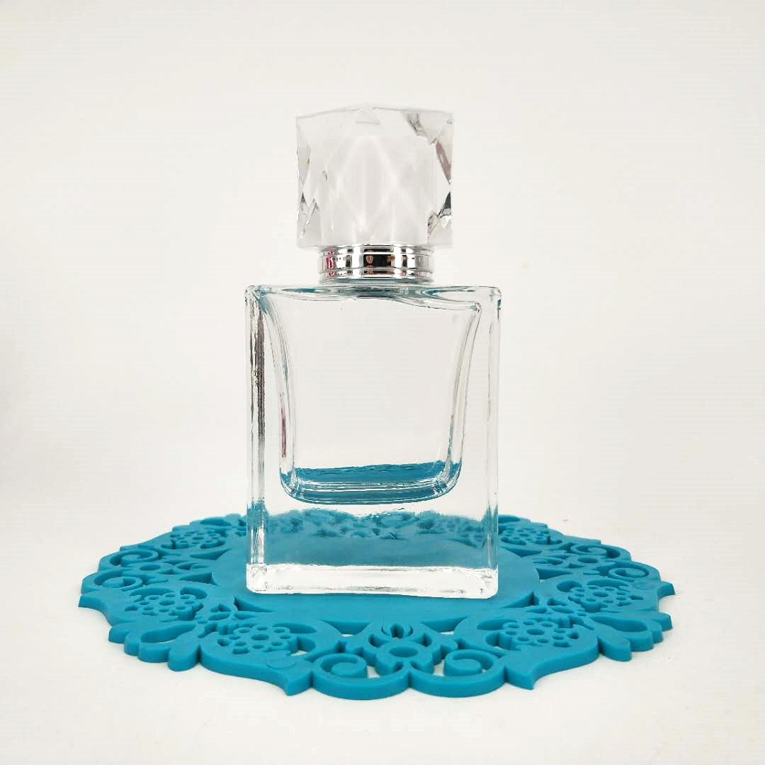 50ML现货香水瓶厂家热款方形玻璃瓶晶质白料玻璃香水瓶