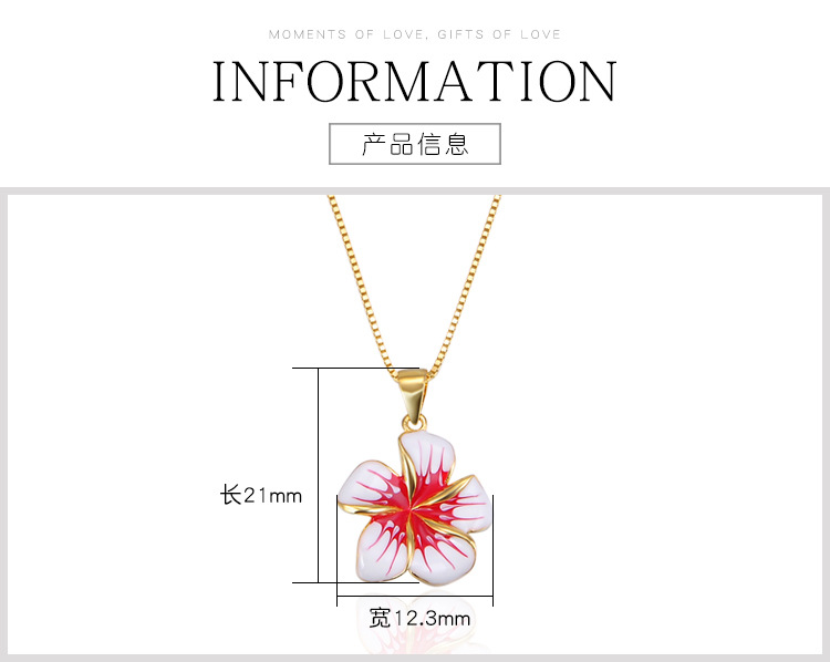 Korean Style Creative Hipster Golden Pendant OilSpot Glaze Flowers S925 Silver Necklace Female Clavicle Chain Fashion Accessoriespicture1