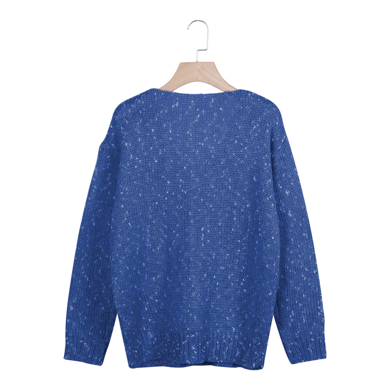 new women s solid color printed sweater  NSLK11319