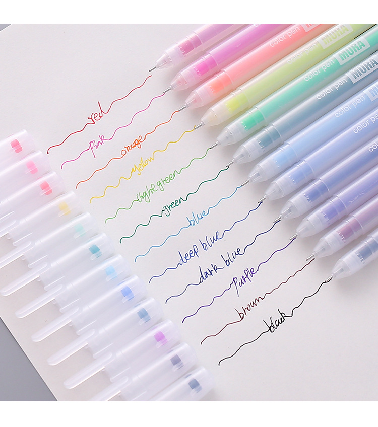 20g Weight Plastic Material Pink, Purple, Red, Green, Blue, Yellow, Black Color Gel Pen Cute Colorful Hand Pen Student With Korean Black Pen Pen Stationery 3