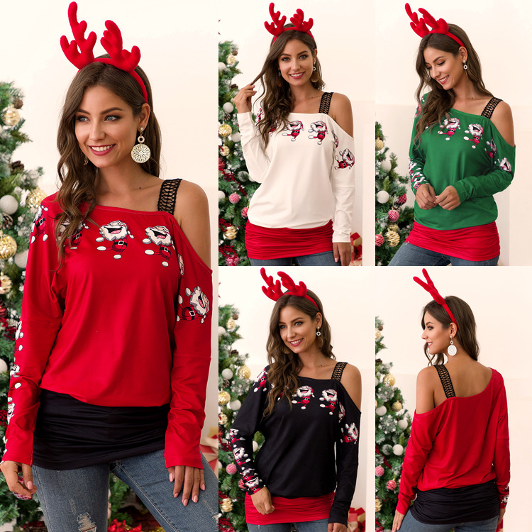 cold shoulder xmas tops