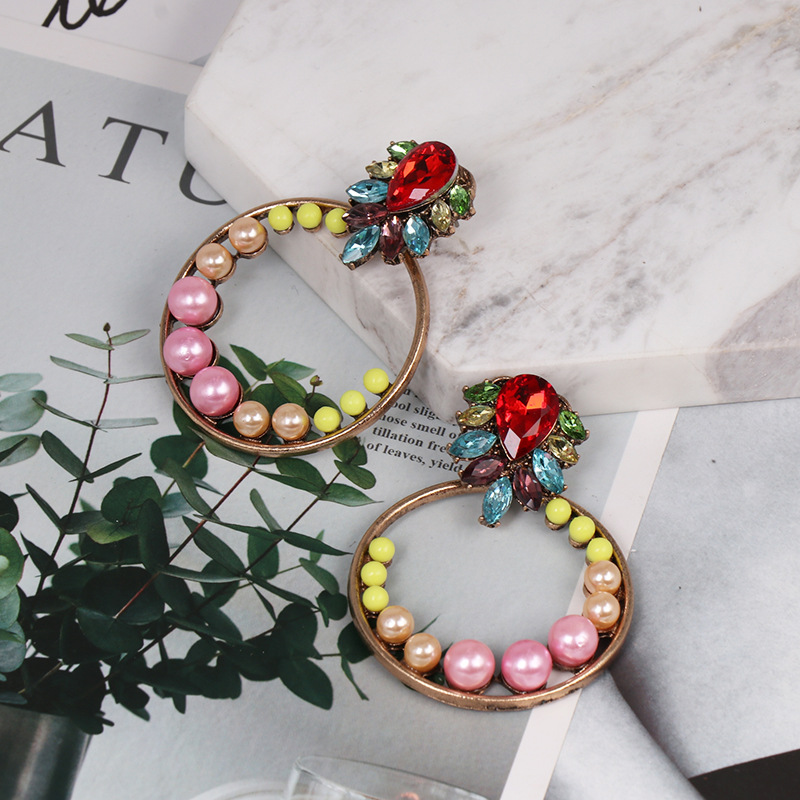 European And American Exaggerated Alloy Geometric Circle Earrings Female Wholesale display picture 4