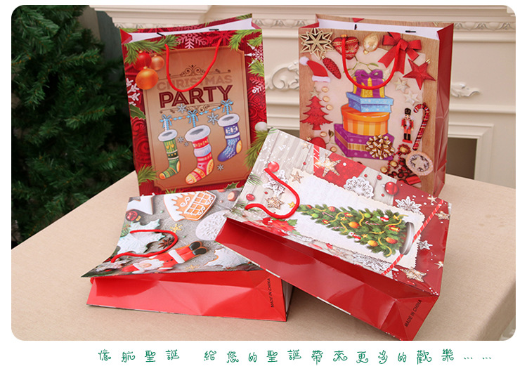 Christmas Gift Bag Gift Bag Christmas Handbag Kraft Paper Bag Christmas Packaging Bag Christmas Clothes Bag display picture 4