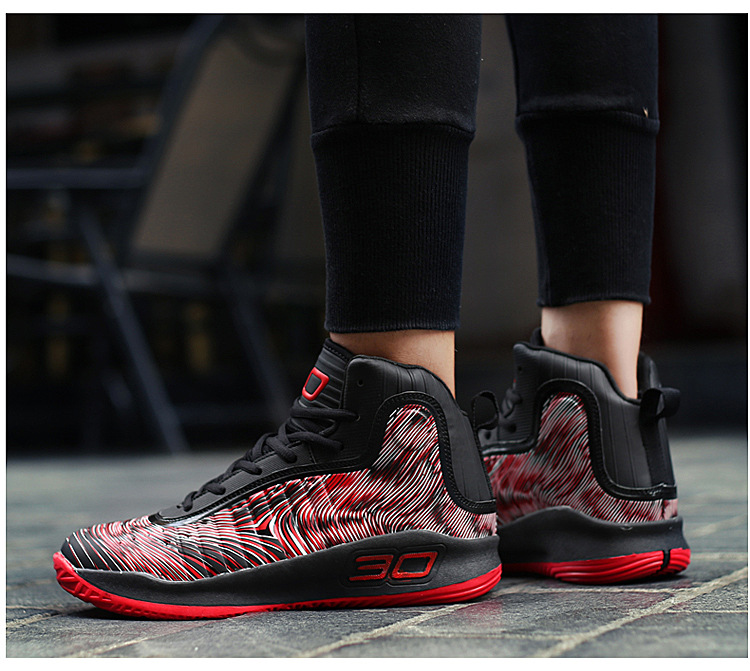 Buty do koszykówki, wysokie buty bojowe męskie, oddychające młodzieżowe buty sportowe na wiosnę i jesień_voghion.com