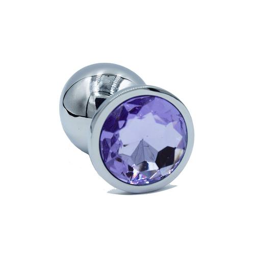 Aluminum alloy stainless steel anal plug, gemstone metal anal plug, silver solid male and female masturbation sex toy