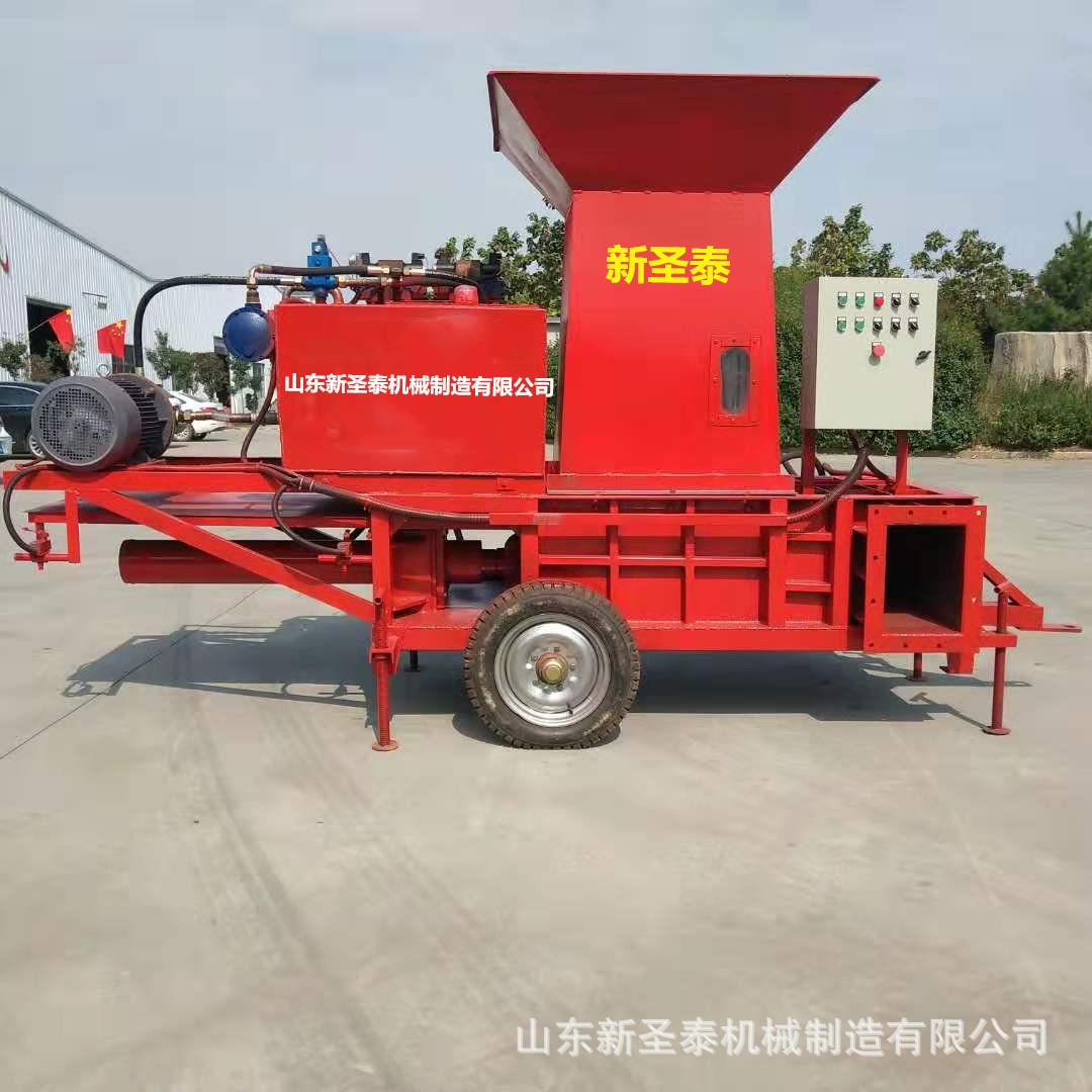 秸秆压块机 全自动卧式压块机 双杠秸秆饲料压块机