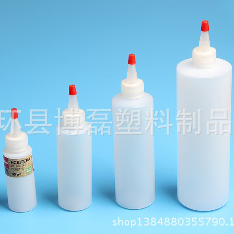 厂家供应PE60ml-500ML塑料瓶颜料瓶小红帽尖嘴瓶沙拉酱瓶调料瓶