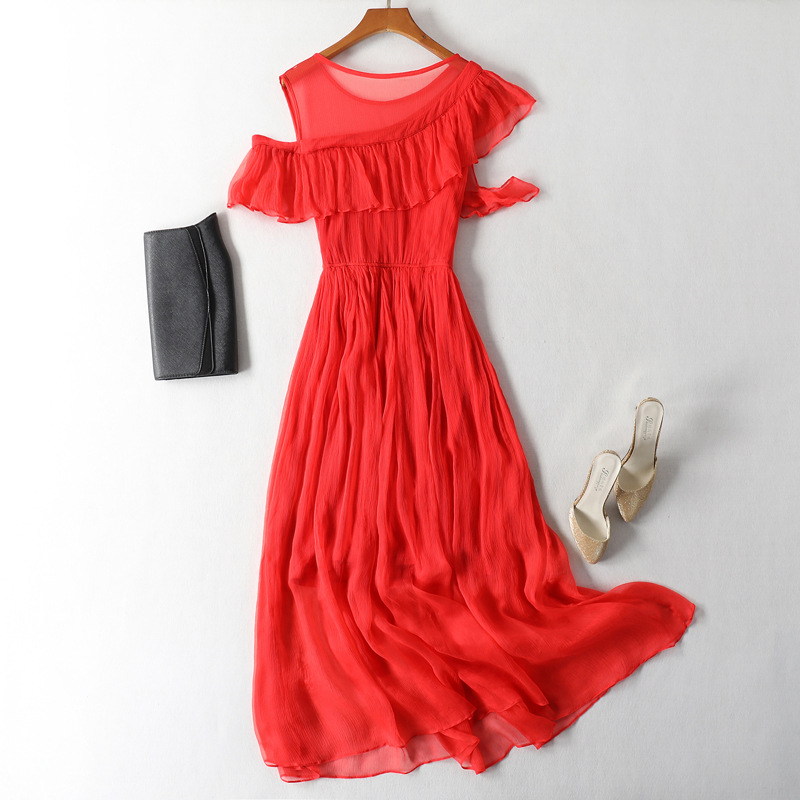 Bohemian Beach Maxi Dress Silk Dress