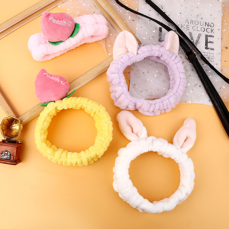 c01 Korean Edition Sweet Hair band solar system Quadratic element rabbit Rabbit Ears Headband Headband Facial mask Wash one's face Hair hoop