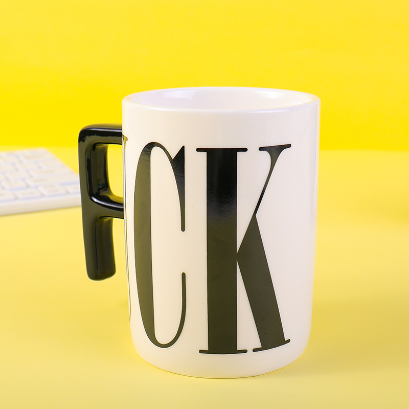 Creative Large Capacity Fake Ceramic Cup Fuck letters Mark Cup…