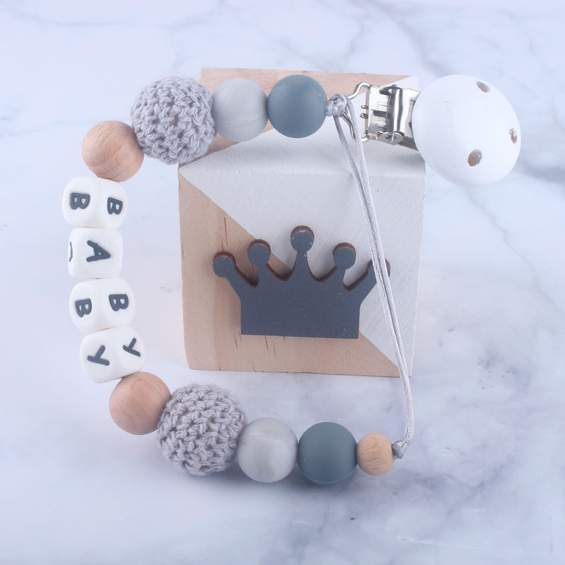 Bebé chupete clip bebé juguete silicona chupete cadena anti-gota con mordedor anti-perdido cadena comercio exterior