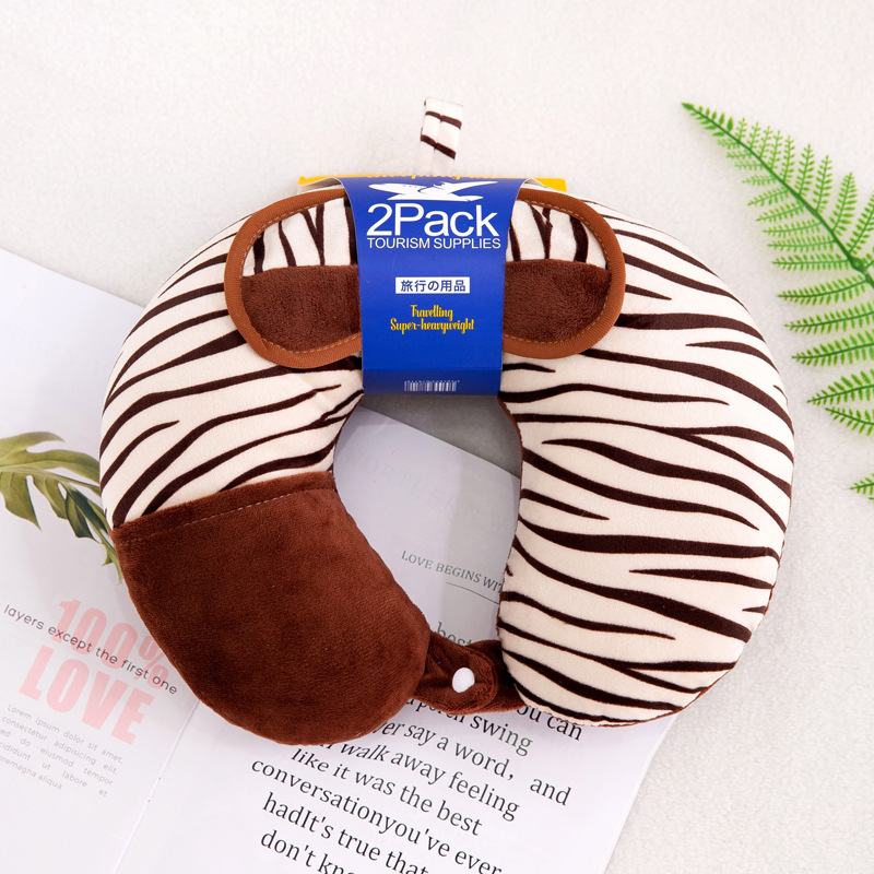 Almohada cervical creativa con diseño animal en forma de U con antifaz dos en uno regalo promocional personalizable