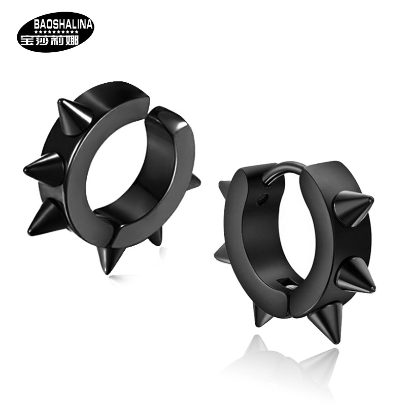 Titanium Ear clip Korean Edition Pierced ears Schoolboy girl student Ear clip Pierced ears Earrings Earrings A01132