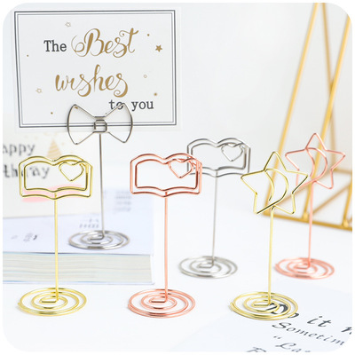 originality Metal DIY desktop decorate Message folders Card Holders Notes folder Decoration Photo Postcard Small clip