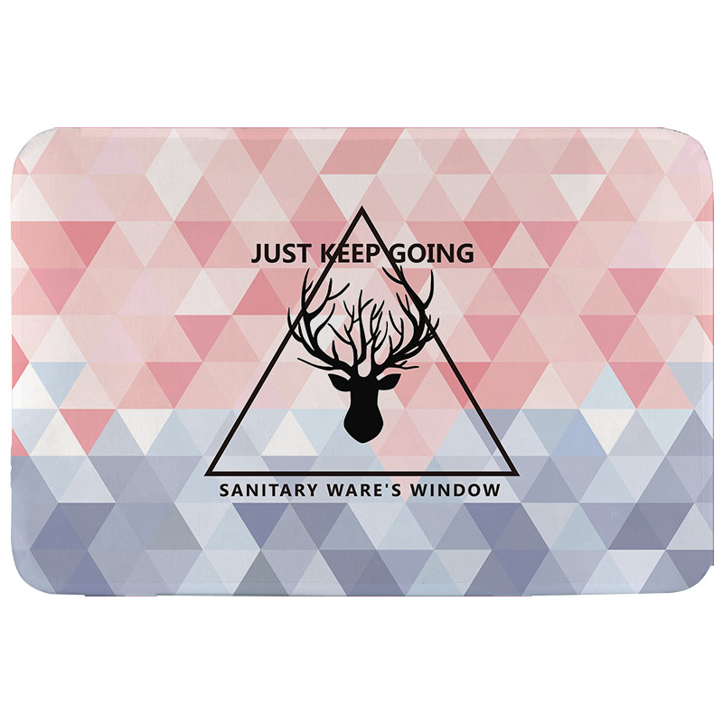 Estilo nórdico alfombra de baño impresa alfombra de piso no tejida ultra suave alfombra de piso de peluche corta alfombra de piso impresa absorbente doméstica