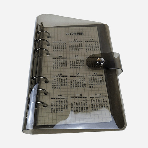 Popular in Japan and South Korea A5A6A7 transparent black loose-leaf PVC multifunctional handbook travel transparent handbook notepad