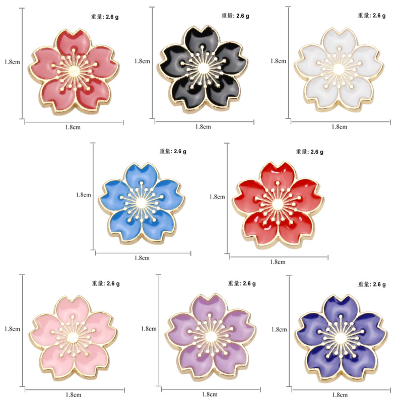 Cute Cartoon Cherry Blossom Dripping Oil Alloy Brooch display picture 2