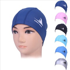 Adult men and women comfortable long hair professional PU coated waterproof fashionable head-protecting ear protection swimming cap factory direct sale