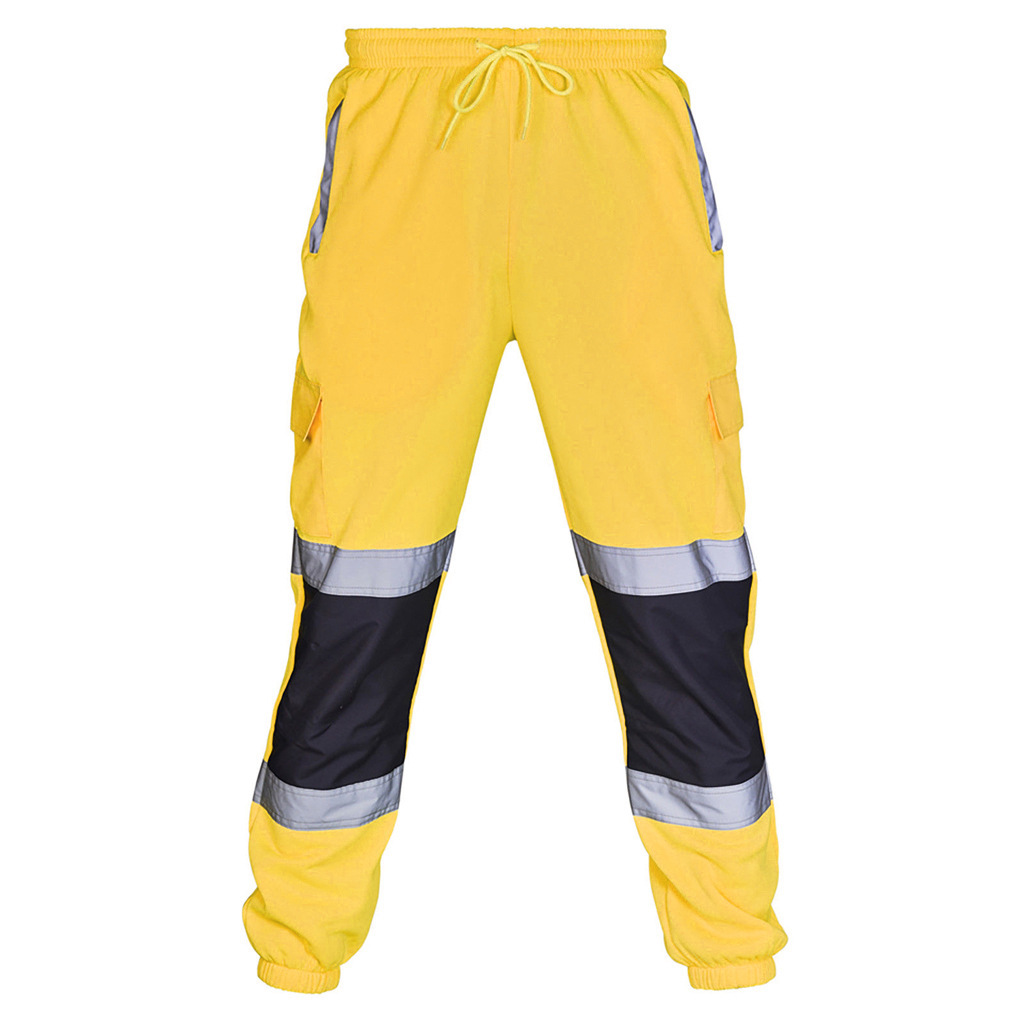 Herrenbekleidung Herbst und Winter neue Herren Freizeithosen Nähte silberne reflektierende Streifenmanschetten Overalls Sport Männer_voghion.com