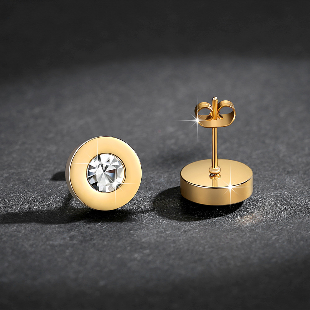 Stainless Steel Round Zircon Earrings_colorza_3