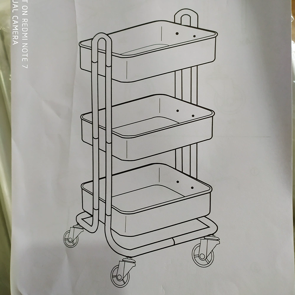 Подходящая домашняя подвижная маленькая тележка Домашний стиль Колесный стеллаж для хранения Стеллаж для хранения Гостиная Lasker Стеллаж для хранения