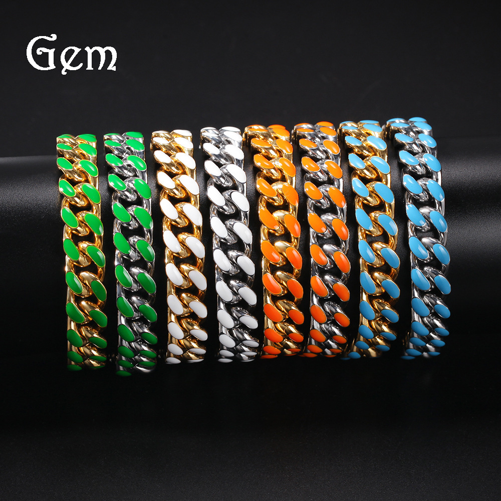 Retro fashionable jewelry hip-hop style stainless steel