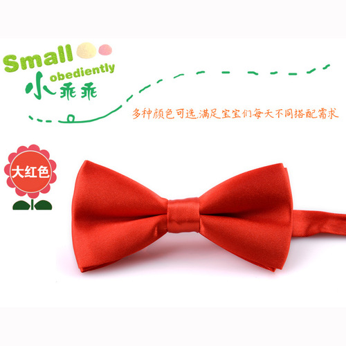 Factory direct sales solid color children's bow tie male and female baby double bow tie kindergarten performance candy color wholesale