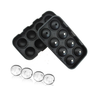 新款硅胶冰格冰球8孔圆形球形硅胶模8连冰格食品级定制颜色LOGO