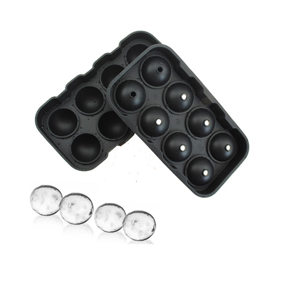 新款硅胶冰格冰球8孔圆形球形硅胶模8连冰格食品级定制颜色LOGO